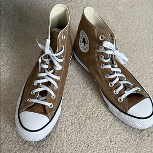 NEW NWOT Converse High Top Sneakers - Tan and White
